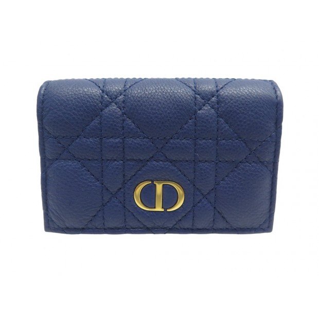 PORTEFEUILLE CHRISTIAN DIOR GLYCINE CARO CUIR CANNAGE PORTE CARTES WALLET 460€