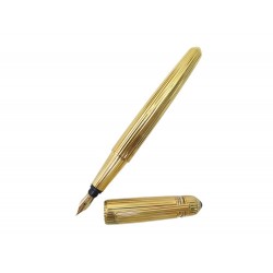 NEUF STYLO PLUME CARTIER PASHA GODRON PLAQUE OR GOLD PLATED FOUNTAIN PEN 900€