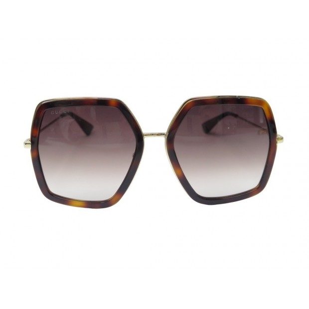 LUNETTES DE SOLEIL GUCCI HEXAGONALE ECAILLE GG0106S RESINE METAL SUNGLASSES 390€