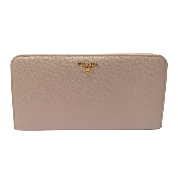 PORTEFEUILLE PRADA COMPAGNON CUIR SAFFIANO ROSE PORTE MONNAIE CARTE WALLET 740€