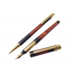 PARURE 2 STYLOS MUST DE CARTIER TRINITY PLUME & PORTE MINES EN LAQUE PENS 1050€