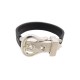 NEUF BRACELET HERMES CEINTURE TAILLE S EN CUIR NOIR & BOUCLE ARGENT MASSIF 600€