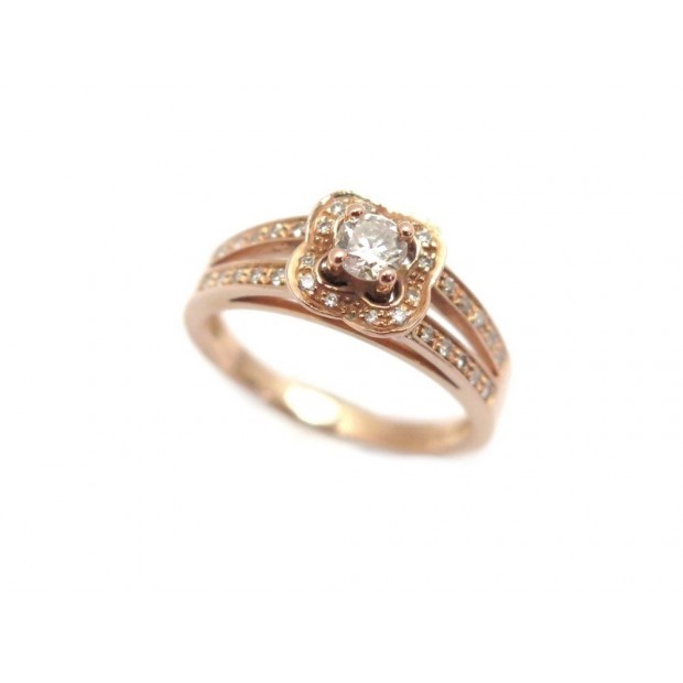 BAGUE MAUBOUSSIN SOLITAIRE CHANCE OF LOVE N2 T 51 OR ROSE & DIAMANTS RING 1800€