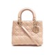 SAC A MAIN CHRISTIAN DIOR LADY CAL44550_M413 CUIR ROSE POUDRE CANNAGE BAG 3200€