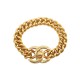 VINTAGE BRACELET CHANEL 1996 CHAINE FERMOIR TIMELESS 19CM EN METAL DORE BANGLE