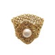 VINTAGE BRACELET CHANEL 1990 MANCHETTE CHAINE 17 CM EN METAL DORE BANGLE STRAP