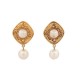 VINTAGE BOUCLES D'OREILLES CHANEL 1990 BAROQUES PENDANTES PERLES CLIPS EARRINGS