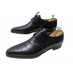 CHAUSSURES AUBERCY 3 OEILLETS 9.5 43.5 DERBY CUIR NOIR BLACK LEATHER SHOES 1650€