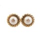 BOUCLES D OREILLES CHANEL EN METAL DORE PERLE NACRE A CLIP BIJOU EARRINGS JEWEL