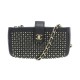 NEUF POCHETTE CHANEL O-MINI CUIR CAVIAR STRASS SWAROVSKI WALLET CHAIN CLUTCH BAG