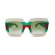 LUNETTES DE SOLEIL GUCCI GG BANDE WEB GG178S RESINE TRANSPARENTE SUGLASSES 450€