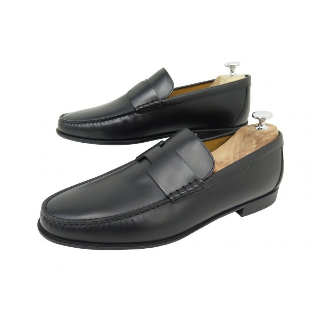 NEUF CHAUSSURES HERMES MOCASSINS DUKE FA212990ZA42 42 EN CUIR LOAFER SHOES 695€