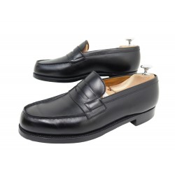 CHAUSSURES JM WESTON 180 MOCASSINS 6D 40 EN CUIR NOIR + BOITE LOAFERS SHOES 770€