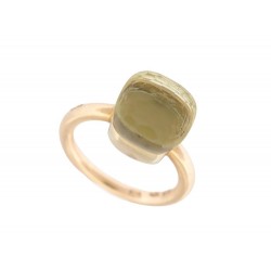 BAGUE POMELLATO NUDO CLASSIC 51 EN OR JAUNE 18K QUARTZ CITRON 6.5CT RING 2650€