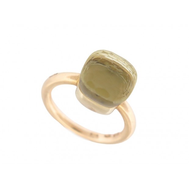 BAGUE POMELLATO NUDO CLASSIC 51 EN OR JAUNE 18K QUARTZ CITRON 6.5CT RING 2650€