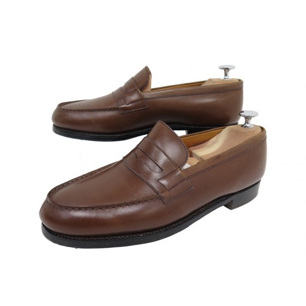 NEUF CHAUSSURES JM WESTON 180 MOCASSINS 6D 40 CUIR MARRON + BOITE LOAFERS 770€