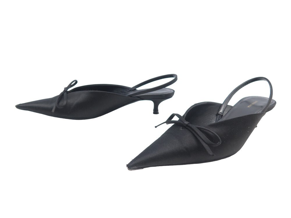 靴 BALENCIAGA KNIFE SLINGBACK SATIN MULE escarpins a talon balenciaga mules slingback knife