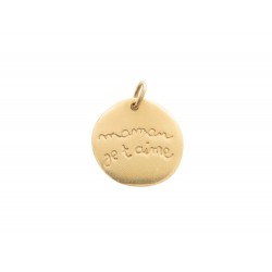 MEDAILLE ARTHUS BERTAND PENDENTIF MAMAN JE T'AIME EN OR JAUNE 18K PENDANT 530€