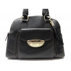 SAC A MAIN LANCEL ADJANI GM EN CUIR GRAINE MARRON BROWN LEATHER HANDBAG 1250€