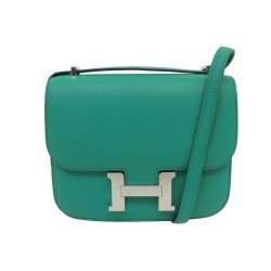 NEUF SAC A MAIN HERMES MINI CONSTANCE III MIROIR CUIR EPSOM VERT JADE HAND BAG