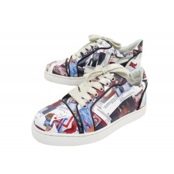 CHAUSSURES CHRISTIAN LOUBOUTIN BASKETS FUN VIEIRA 35 CUIR LEATHER SNEAKERS 895€