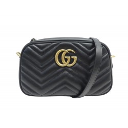 SAC A MAIN GUCCI GG MARMONT SMALL 447632 EN CUIR NOIR BANDOULIERE HANDBAG 1490€