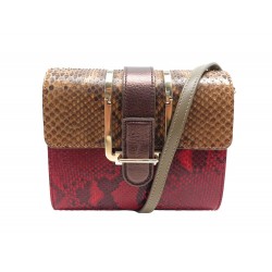 SAC A MAIN CHLOE EN CUIR PYTHON BICOLORE MARRON ROUGE BANDOULIERE HANDBAG 1895€