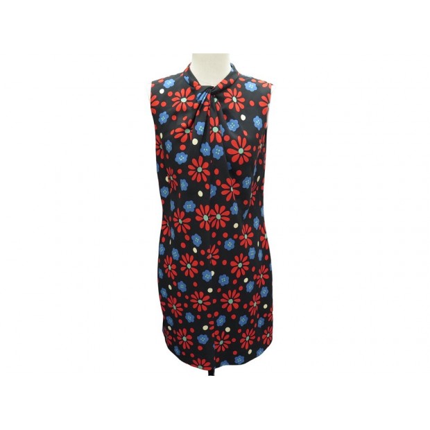 NEUF ROBE SAINT LAURENT MOTIF FLORAL 384791 S 36 384791 LAINE WOOL DRESS 1470€