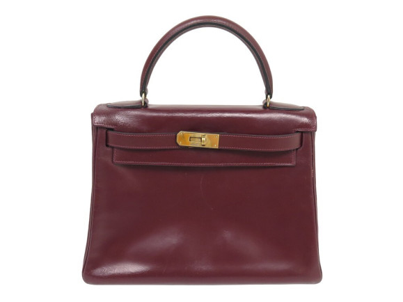 sac a main hermes kelly 28 retourne en cuir