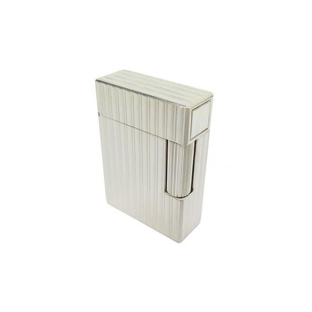 VINTAGE BRIQUET ST DUPONT LIGNE 1 GODRON METAL ARGENTE SILVER STEEL LIGHTER 975€