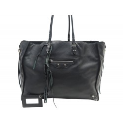 SAC A MAIN BALENCIAGA PAPIER A4 ZIP AROUND 236701 CABAS CUIR NOIR HAND BAG 1500€