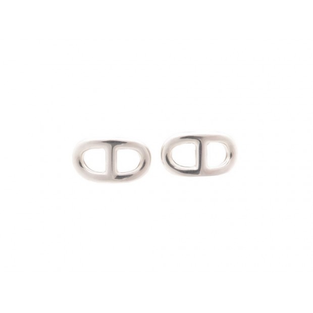 NEUF BOUCLES D'OREILLES HERMES CHAINE D'ANCRE EN ARGENT 925 ECRIN EARRINGS 335€