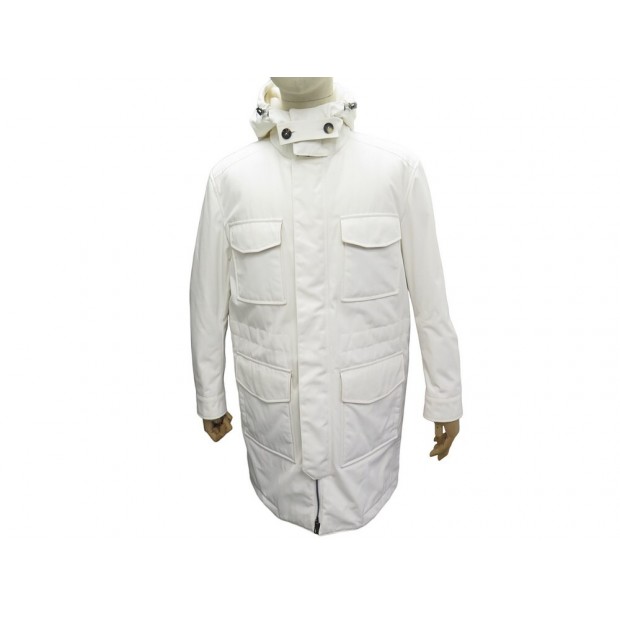 MANTEAU LORO PIANA PARKA TRAVELLER S 48 BLANC MAL3651 WHITE JACKET COAT 2950€