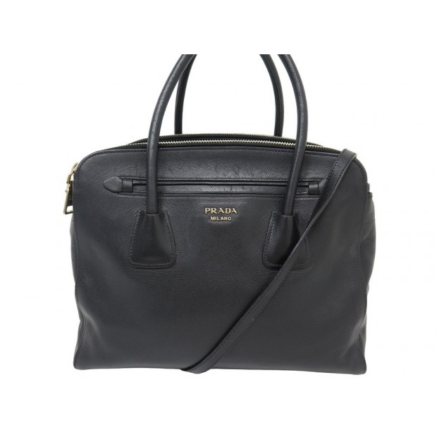 SAC A MAIN PRADA CUIR SAFFIANO NOIR BANDOULIERE LEATHER HAND BAG PURSE 2900€