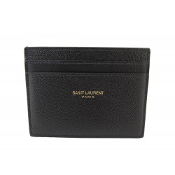 NEUF PORTE CARTES SAINT LAURENT CUIR EMBOSSE GRAIN DE POUDRE CARD HOLDER 225€