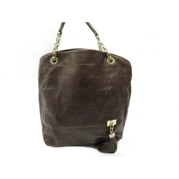 SAC A MAIN LOUIS VUITTON WHISPER GM CHOCOLATE M95828 CUIR MARRON HAND BAG 3300€