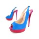 NEUF CHAUSSURES CHRISTIAN LOUBOUTIN LADY PEEP SLING 150 ESCARPINS 40 SHOES 890€