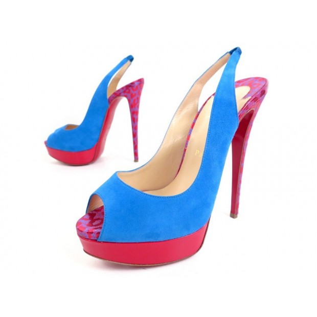 NEUF CHAUSSURES ESCARPIN CHRISTIAN LOUBOUTIN LADY PEEP SLING 150 