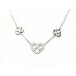 COLLIER POIRAY COEUR ENTRELACE MULTI 41 CM EN OR BLANC 18K GOLD NECKLACE 2490€