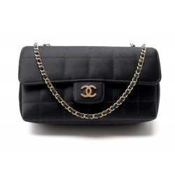 NEUF SAC A MAIN CHANEL MINI TIMELESS CHOCOLATE BAR EN SATIN NOIR HANDBAG 5000€