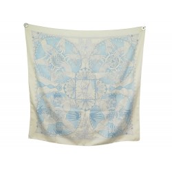 FOULARD HERMES LES CHANTS DU HENNE TOUTSY SOIE ECRUE CARRE 90 CM SCARF SILK 495€