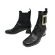 CHAUSSURES ROGER TRES VIVIER BOTTINES 35.5 EN CUIR VERNIS NOIR ANKLE BOOTS 1015€