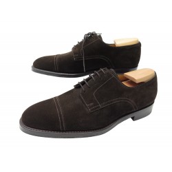 NEUF CHAUSSURES HERMES JUDE DERBY 40.5 DAIM MARRON EMBAUCHOIRS BOITE SHOES 890€