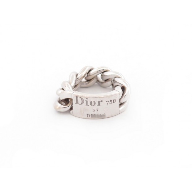 BAGUE CHRISTIAN DIOR GOURMETTE T55 OR BLANC 18K 13.8G WHITE GOLDEN RING 2750€