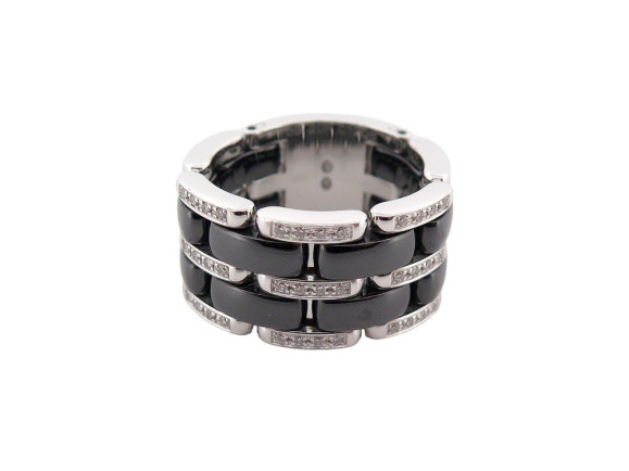bague chanel ultra gm j2639 t57 ceramique noire or 18k