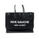 NEUF SAC A MAIN SAINT LAURENT RIVE GAUCHE CABAS 499290 EN TOILE NOIRE BAG 1550€