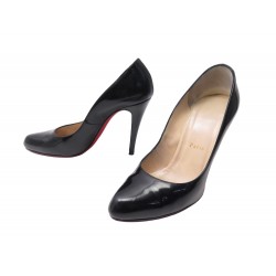 CHAUSSURES CHRISTIAN LOUBOUTIN SIMPLE PUMP 100 37.5 ESCARPINS CUIR NOIR 695€