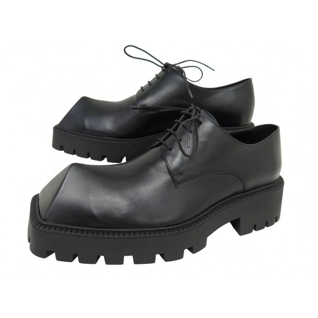 NEUF CHAUSSURES BALENCIAGA DERBY RHINO 755665 41 EN CUIR NOIR + BOITE SHOES 850€