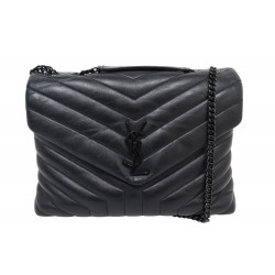 SAC A MAIN SAINT LAURENT LOULOU MEDIUM SO BLACK BANDOULIERE HAND BAG PURSE 2650€