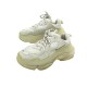 CHAUSSURES BALENCIAGA TRIPLE S 544351 BASKETS 37 TOILE BLANC WHITE SNEAKERS 895€